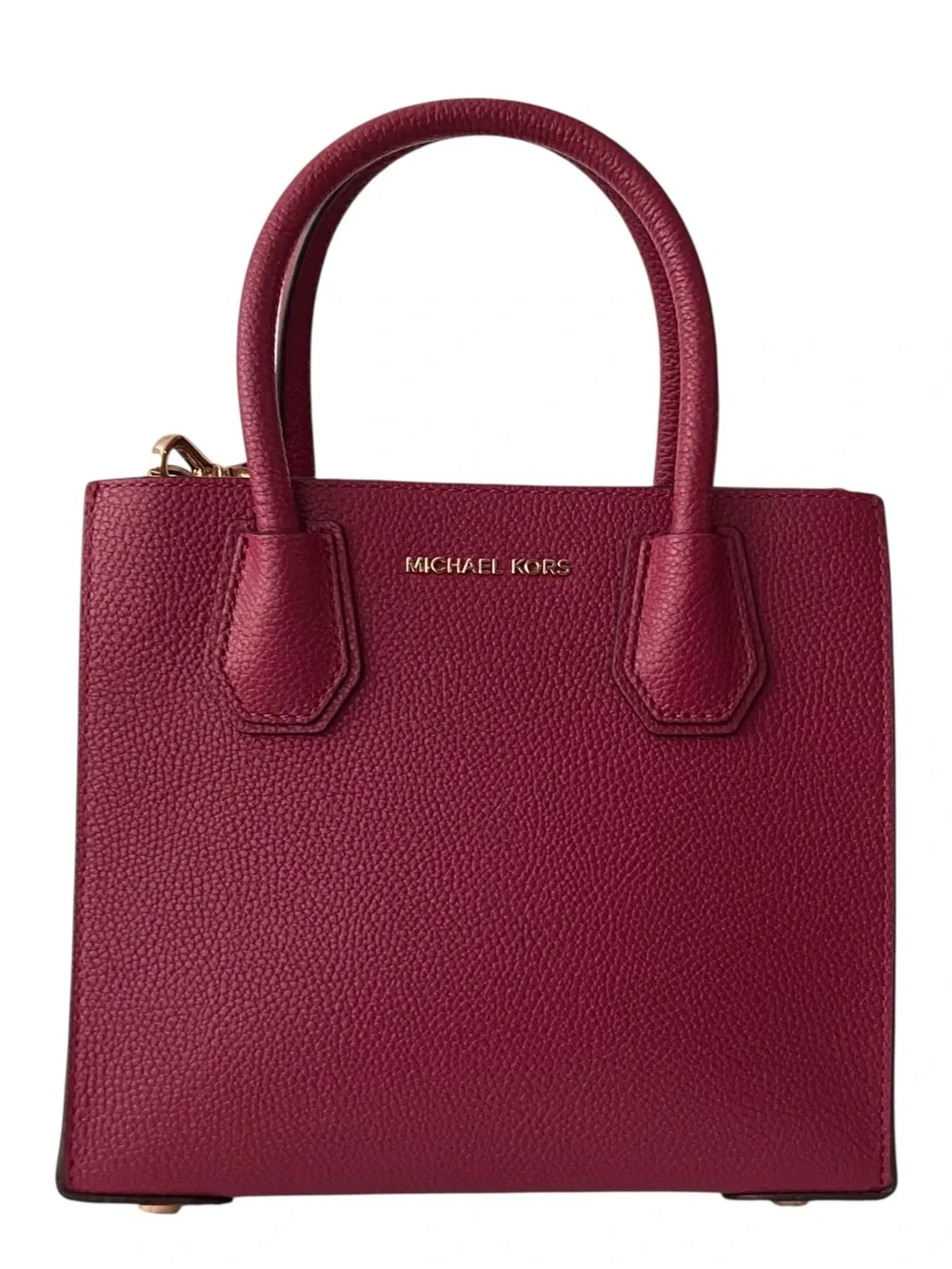 Michael Kors Pebbled Satchel in Wine